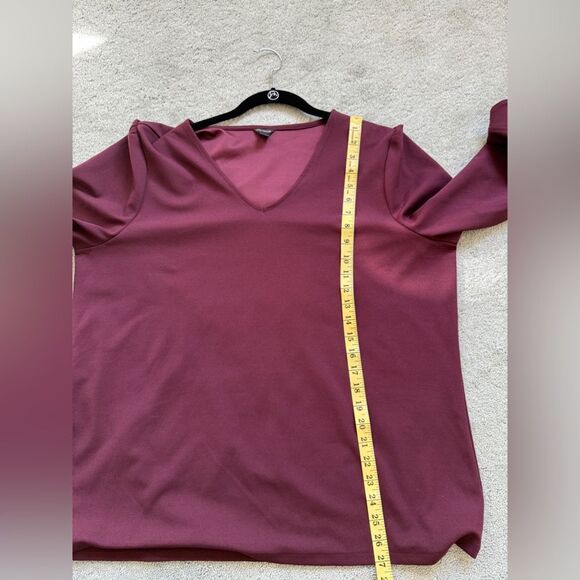 Ann Taylor 3/4 Bell Sleeve Burgundy Blouse Size XXL - Picture 8 of 8
